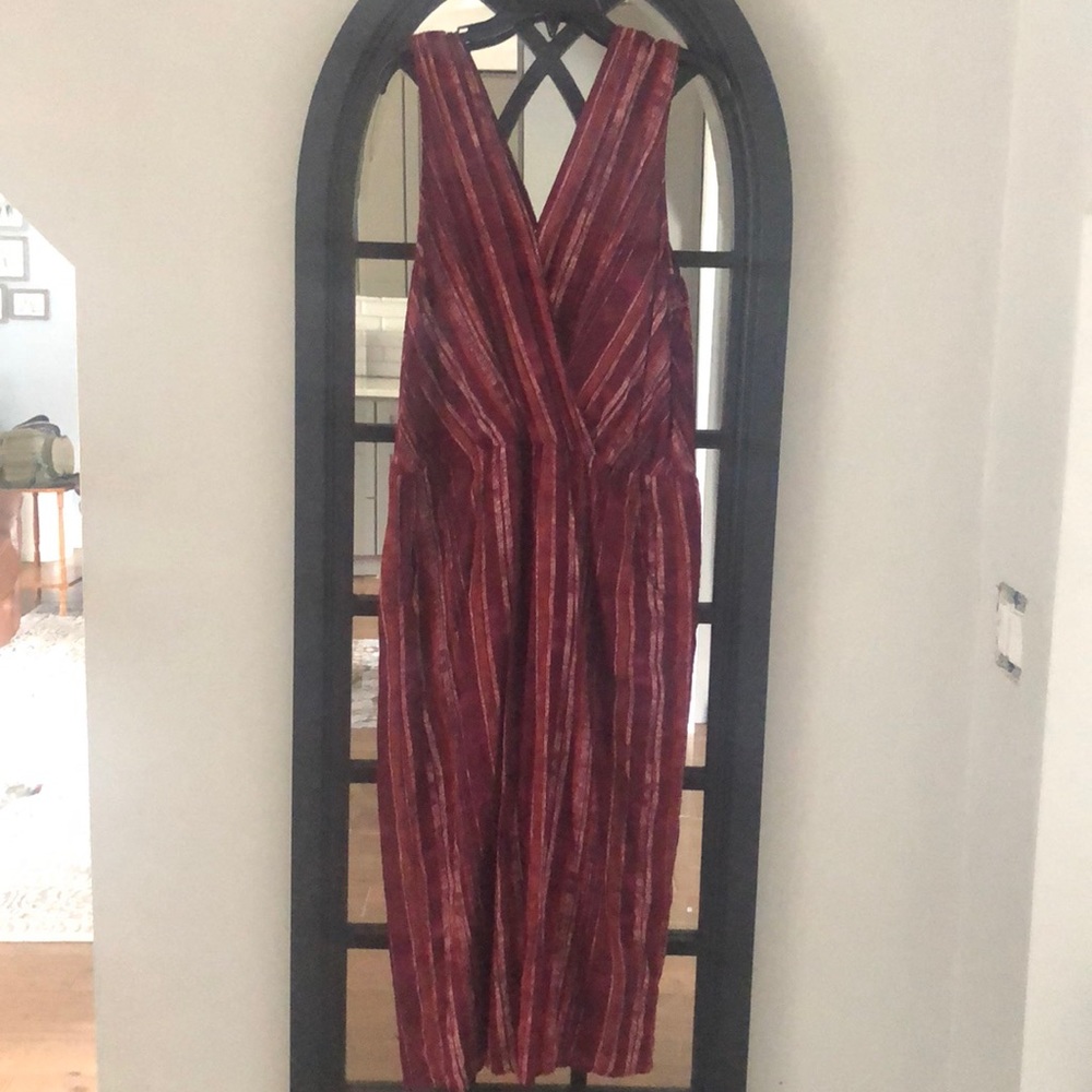 Striped midi jumpsuit